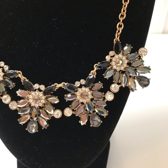 Black & Smokey Topaz Gemstone Statement Necklace - Picture 3 of 7